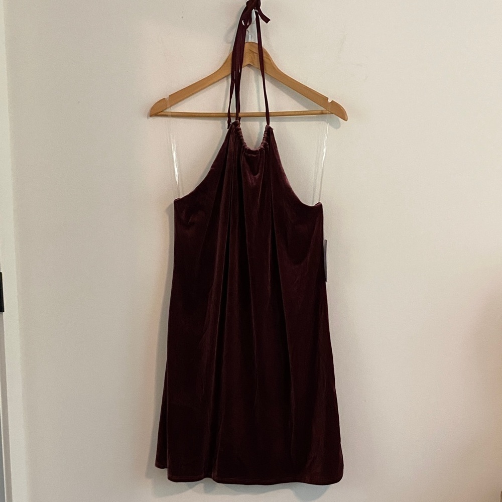 Elegant Brown Halter Dress